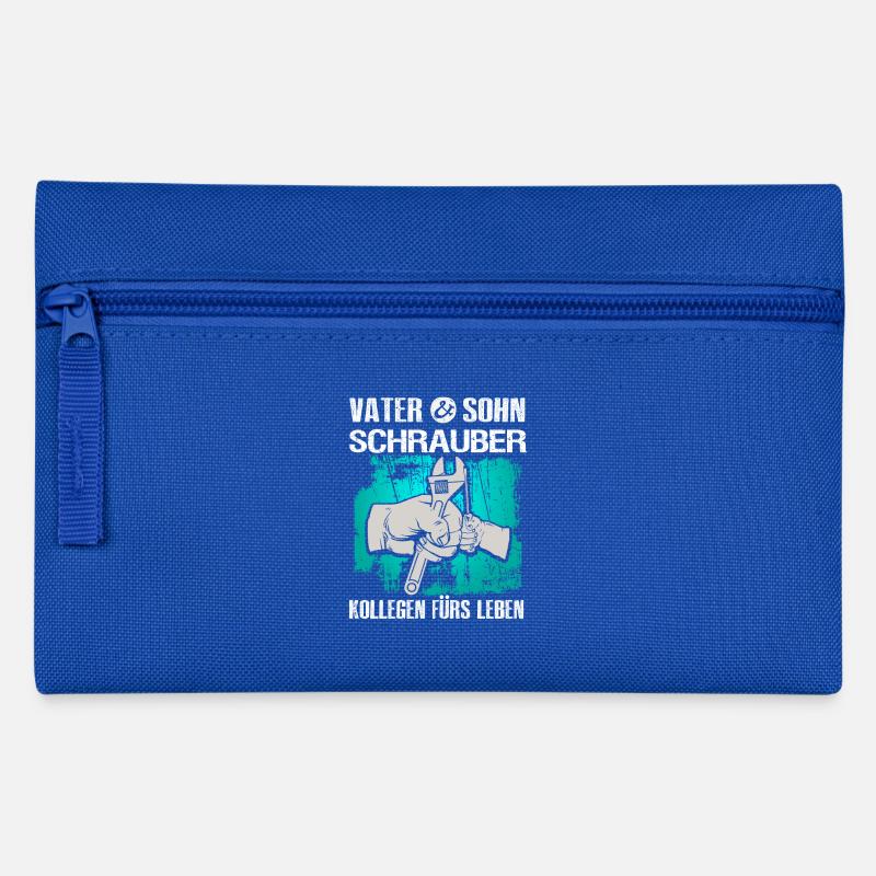 Mechaniker - Vater und Sohn Schrauber - Federtasche - Royalblau