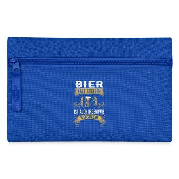 Bier kalt stellen ist auch kochen Shirt - Federtasche - Royalblau - Vorne