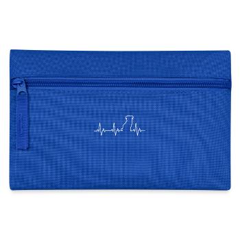 Mops Silhouette EKG Herzschlag PugPuls - Federtasche - Royalblau - Vorne