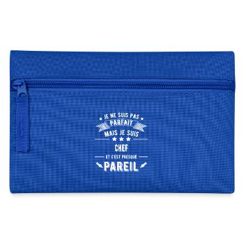 Je ne suis pas parfait chef humour métier - Trousse - bleu royal - Devant