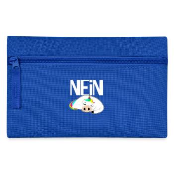 Weihnachten Einhorn neu new Geschenk Regenbogen - Federtasche - Royalblau - Vorne