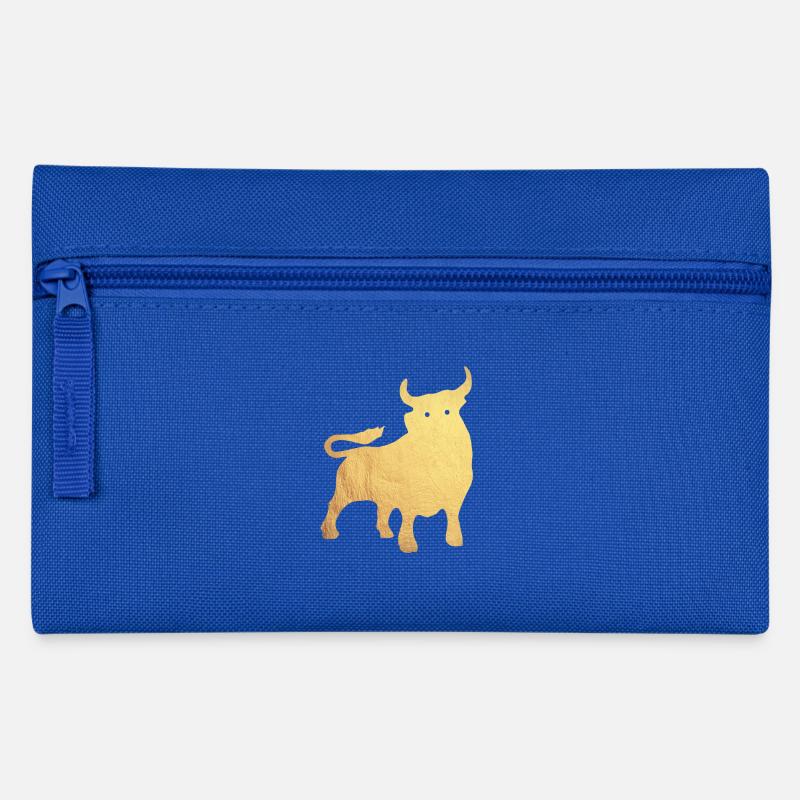 gold stier - Federtasche - Royalblau
