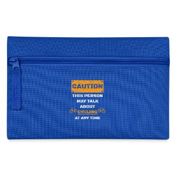 CAUTION WARNING TALK ABOUT HOBBY Cycling - Pencil Case - royal blue - Front