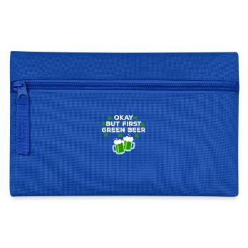 Ok aber erster grüner Bier-Klee-Tag St. Patricks - Federtasche - Royalblau - Vorne