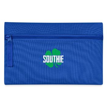 Southie Distressed Green Shamrock St Patricks Day - Pencil Case - royal blue - Front