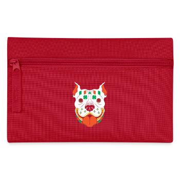 St Patrick Tag Zuckerschädel Pitbull Irland Flagge - Federtasche - Rot - Vorne