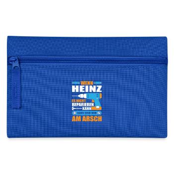 HEINZ Name Geschenk Reparatur reparieren - Federtasche - Royalblau - Vorne