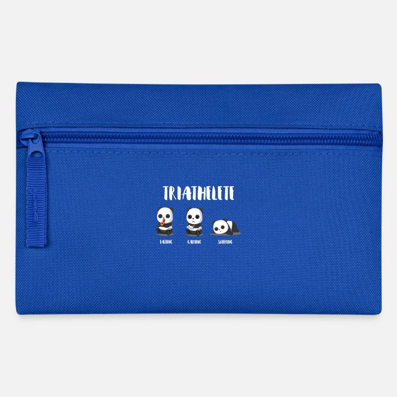 Panda - Essen - Gaming - Schlafen - Federtasche - Royalblau