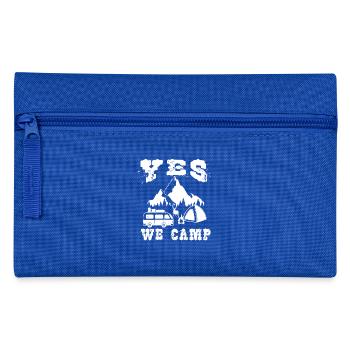 Oui, nous pouvons camper uhhh! Oui nous campons - Trousse - bleu royal - Devant