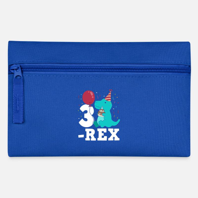 Trois cadeaux d'anniversaire Rex T-Rex pour les trois ans - Trousse - bleu royal