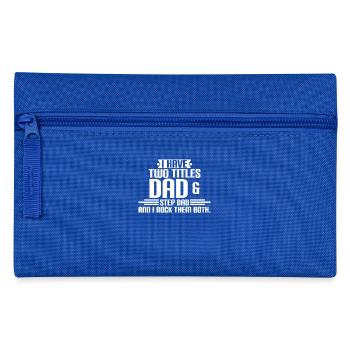 DAD & STEP DAD - Vatertag - Father's Day - Funny - Federtasche - Royalblau - Vorne