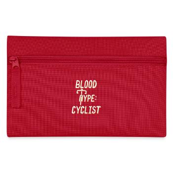 BLOOD TYPE CYCLIST ROAD BICYCLE LOVER SHIRT - Pencil Case - red - Front
