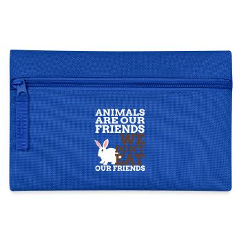 Animals are our Friends - We Do not Eat - Pencil Case - royal blue - Front