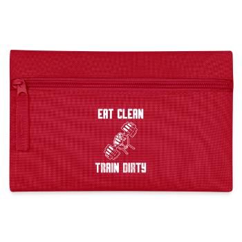 Eat Clean - Train Dirty - Pencil Case - red - Front