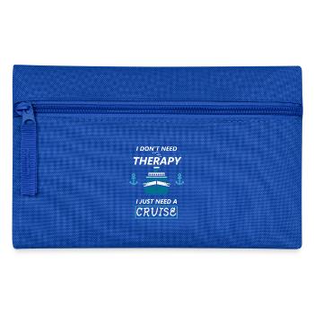 Cruise cruise ship therapy saying funny - Pencil Case - royal blue - Front