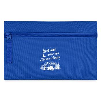 ...unter den Sternen schlafen - Geschenk - Federtasche - Royalblau - Vorne