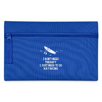 Kajakfahren - Kanu - Kajak - Paddeln - Therapie - Federtasche - Royalblau - Vorne