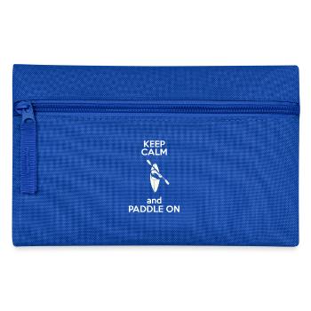 Kajakfahren - Kanufahren - Paddeln - Keep Calm - Federtasche - Royalblau - Vorne