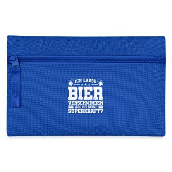 Ich lasse Bier verschwinden, Superkraft, Geschenk - Federtasche - Royalblau - Vorne