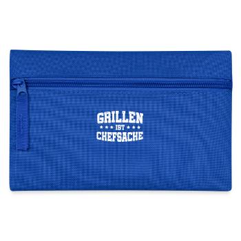 Grillen ist Chefsache, grillen, Griller, Geschenk - Federtasche - Royalblau - Vorne