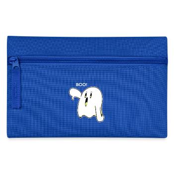 BOO - Geist - Gespenst - gespenstisch - Geschenk - Federtasche - Royalblau - Vorne