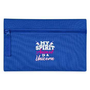 Einhorn - Federtasche - Royalblau - Vorne