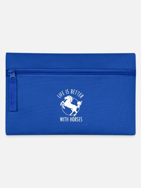 La vie est meilleure avec les chevaux - cadeau d'équitation - Trousse - bleu royal