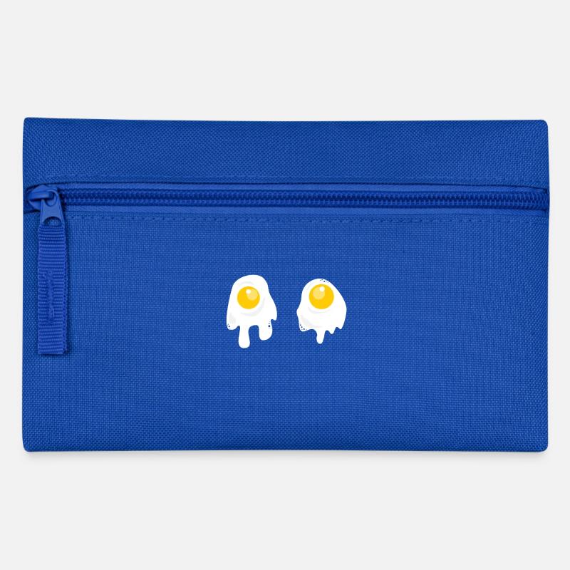 Oeufs au plat - Petit déjeuner - Trousse - bleu royal