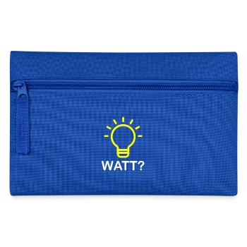 Watt? - Glühbirne Elektriker Lustig Geschenk - Federtasche - Royalblau - Vorne
