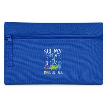 Science Its Like Magic But Real Nerd Geek Gift - Pencil Case - royal blue - Front