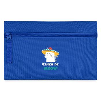 Sombrero Cat Funny Cinco De Mayo Tshirt - Pencil Case - royal blue - Front