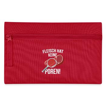"Fleisch hat keine Poren!" - Federtasche - Rot - Vorne