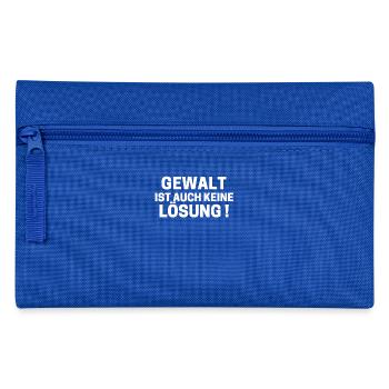 Gewalt ist auch keine Lösung - Geschenk - Federtasche - Royalblau - Vorne