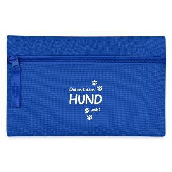 Qui part avec le chien - Trousse - bleu royal - Devant