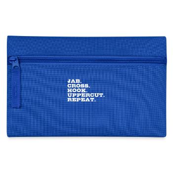 Jab Cross Hook Uppercut Martial Arts Boxing Gift - Pencil Case - royal blue - Front