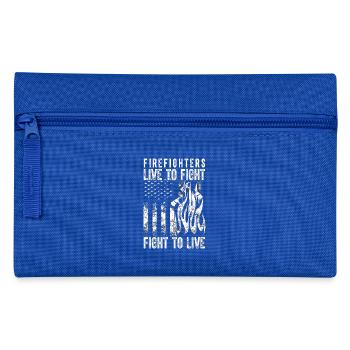 Pompier, pompier, pompier, femme pompier - Trousse - bleu royal - Devant