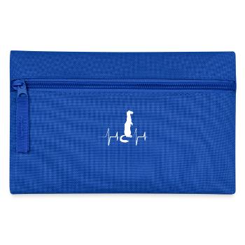 Frettchenfreund - Frettchen - Herzschlag - Puls - Federtasche - Royalblau - Vorne