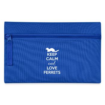 Frettchenfreund - Frettchen - Keep Calm - Federtasche - Royalblau - Vorne