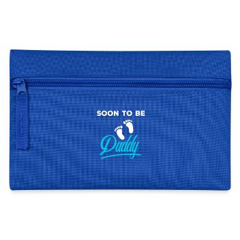 Bald Vater! Werdender Papa Geschenk Kind kommt - Federtasche - Royalblau - Vorne