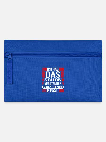 Geschenkidee lustiger Spruch - Federtasche - Royalblau