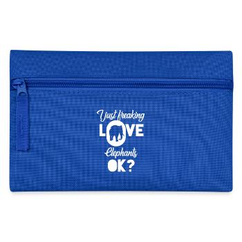 Elephants - elephant lovers - elephant - love - Pencil Case - royal blue - Front