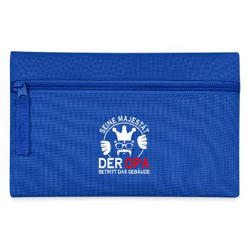 Seine Majestät der OPA betritt das Gebäude - Federtasche - Royalblau - Vorne