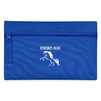 Einhorn-Nerd-T-Shirt Lustiger magischer Einhorn-Aussenseiter - Federtasche - Royalblau - Vorne