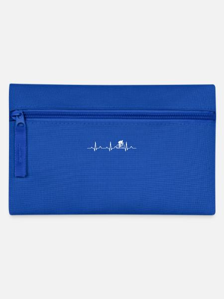 Heartbeat racing cycling road bike - Pencil Case - royal blue