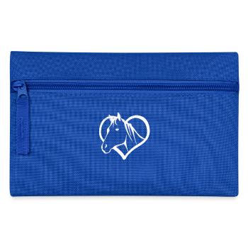 Cheval, coeur, équitation - Trousse - bleu royal - Devant