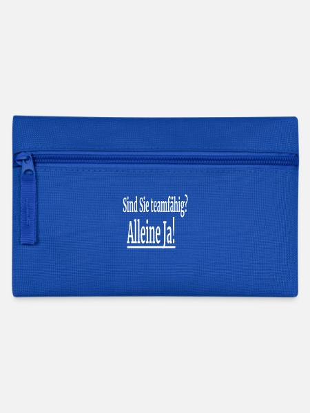 Witziger Spruch - Federtasche - Royalblau