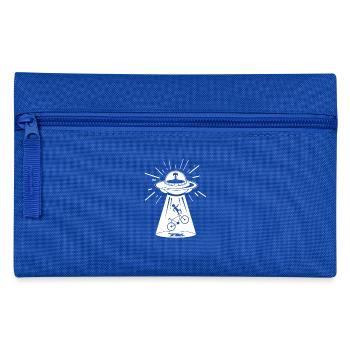 Funny Cyclist Biker Roadcycling Roadbike Ufo TShir - Federtasche - Royalblau - Vorne