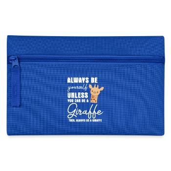 Girafe - Girafes - Fan de girafe - Soyez vous-même - Trousse - bleu royal - Devant