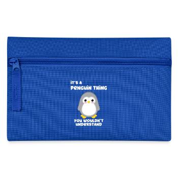 Penguin - penguins - penguin motif - penguin fan - Pencil Case - royal blue - Front