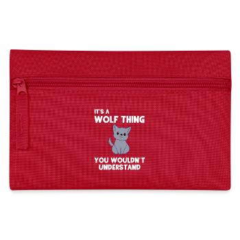 Wolf - Wölfe - Wolffan - Geschenk - Wolfmotiv - Federtasche - Rot - Vorne